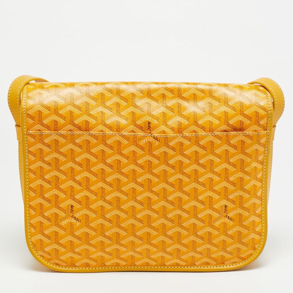 Goyard Belvedere Mm Yellow Goyardine Coated Canvas And Leather Saddle Bag - Picture 4 of 7